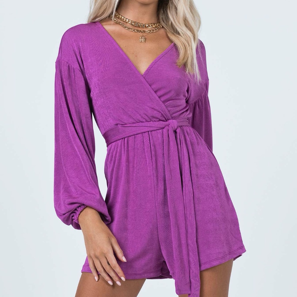 Princess Polly Strike It Up Romper Purple